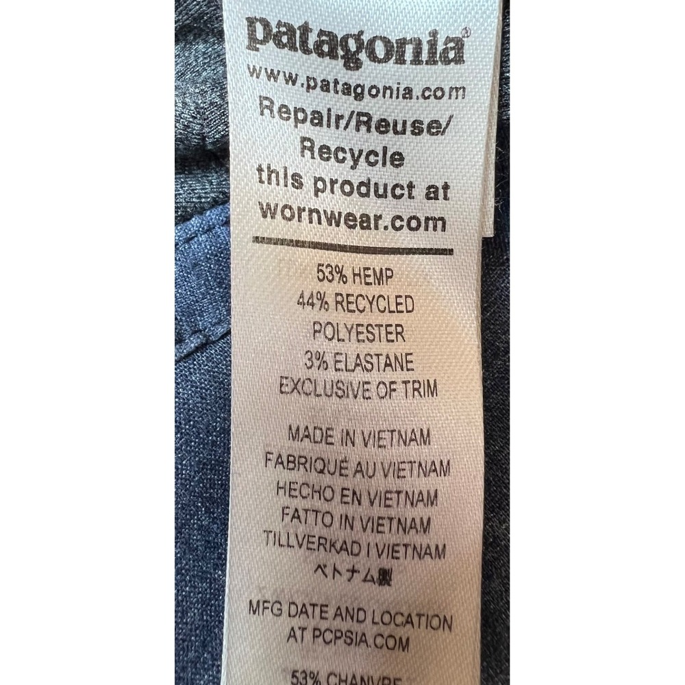 Patagonia Womens Hampi Rock Pants Sz Small Blue Hemp Blend Jogger Pull On - Picture 9 of 10
